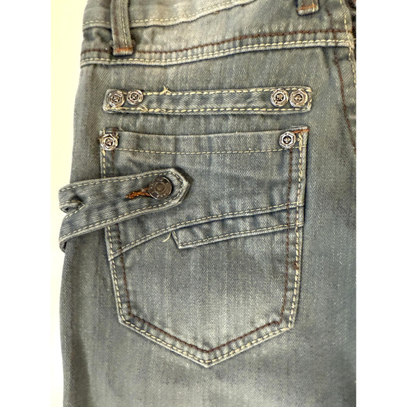 Chams Premium Jeans Mens 28 Light Wash Denim Skinny Slim 506 Unique Back Pockets - Picture 4 of 9